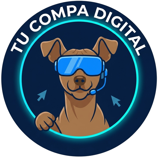 Logo de El Compa Digital (xoloitzcuintle con gafas VR)