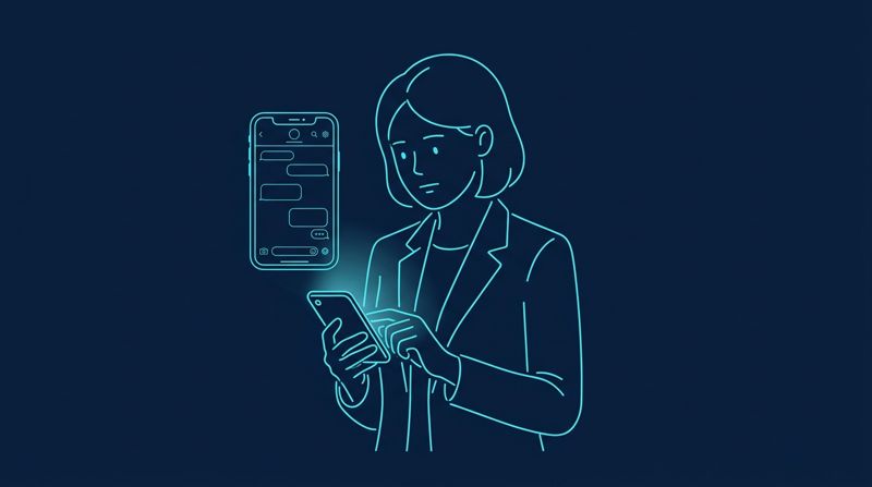 Cliente buscando el negocio en su teléfono sin encontrarlo
